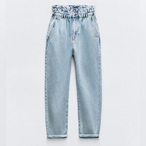 ZARA High-waisted Paperbag Baggy Jeans